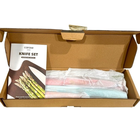 CAROTE Fruit/Floral Design Stainless Steel Kitchen Knife 12 Pc Set - Picture 4 of 8